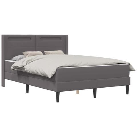 Struttura letto con materasso Grigio 120 x 200 cm Similpelle - Foto 1