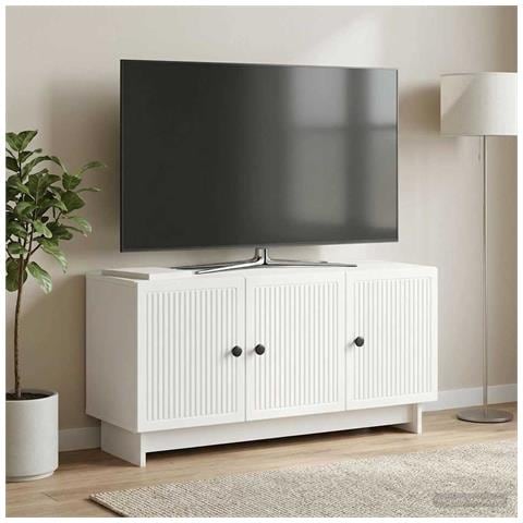 Mobile TV Bianco 99 x 34,5 x 50 cm Legno ingegnerizzato - Foto 2