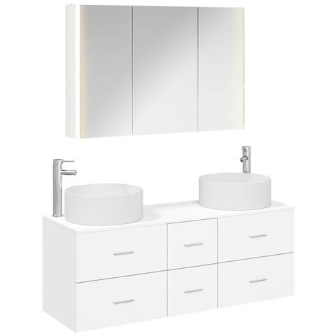Set di mobili per il bagno 4 pcs Bianco - Foto 1