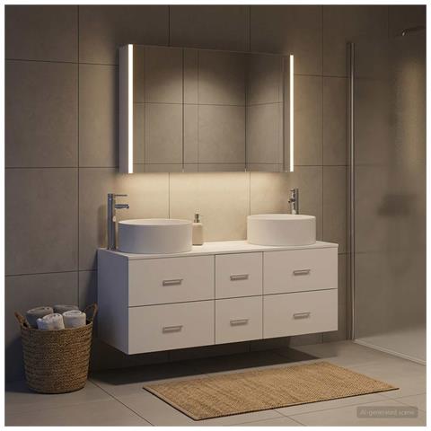 Set di mobili per il bagno 4 pcs Bianco - Foto 2