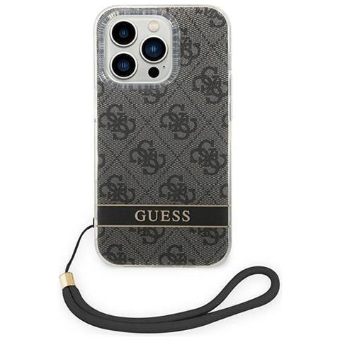 Guess Guohcp14lh4stk Iphone 14 Pro 6.1 Nero / Nero Custodia Rigida 4g Con Cinturino Stampato - Foto 1