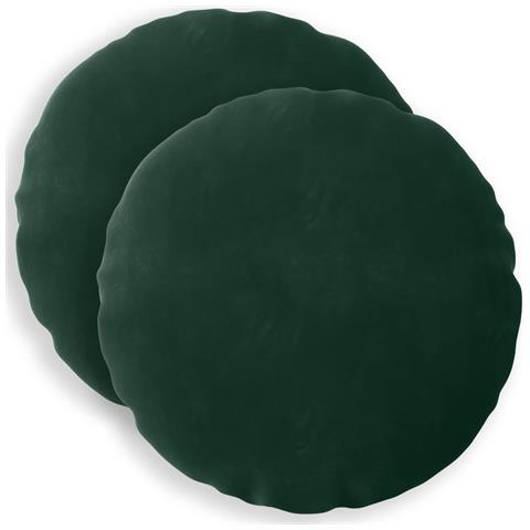 Cuscino con cuscino HEERLEN 2 pz Verde Scuro Velluto - Foto 1