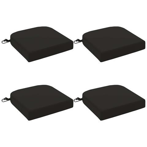 Cuscini per sedile a 4 pezzi SOEST 4 pcs 100% Poliestere Nero - Foto 1