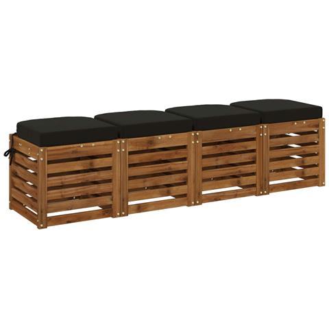 Cuscini per sedile a 4 pezzi SOEST 4 pcs 100% Poliestere Nero - Foto 2
