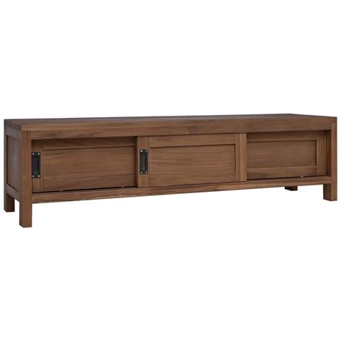 Mobile TV 110 x 30 x 30 cm Legno di teak solido Naturale - Foto 1