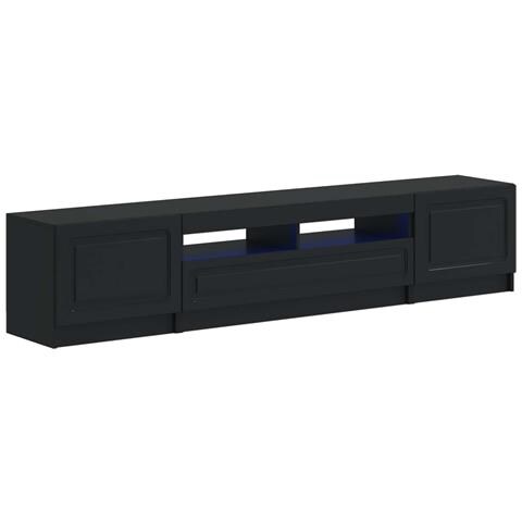 Mobile TV LED a 5 pezzi Nero Legno ingegnerizzato - Foto 1