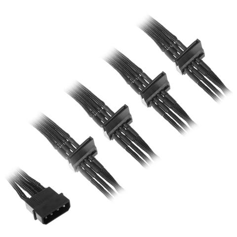 Adattatore 4pin to 4 SATA 300mm, Nero - Foto 1