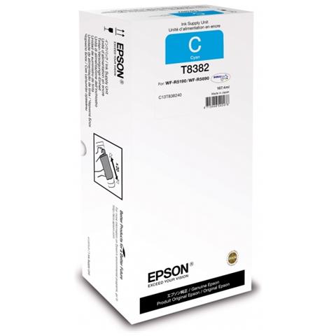 C13T838240 Cartuccia Ink Originale T8382 Ciano per WorkForce Pro WF-R5190DTW Capacità 20000 Pagine - Foto 2