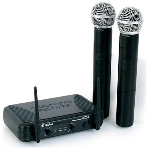 Coppia microfoni radiomicrofoni wireless VHF bi-canale con uscita bilanciata xlr canto pianobar karaoke - Foto 2
