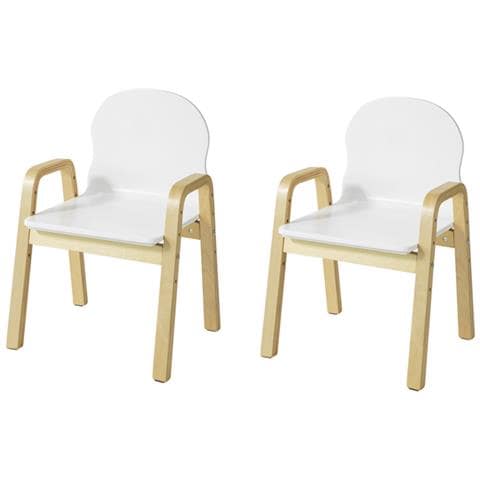 Set 2 Sedie Bambini Sgabello Bambini Altezza Del Sedile Regolabile In Legno Massello Classe E1 Kmb24-wnx2 - Foto 1