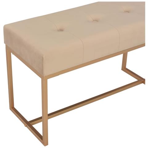 Panca 80 Cm In Velluto Beige - Foto 2