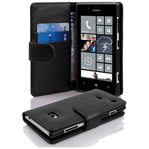 Cadorabo Custodia Compatibile Con Nokia Lumia 720 In Nero Ossido - Coperchio Protettivo In Ecopelle Testurizzata E Tasca Per Carte Di Credito - Foto 2