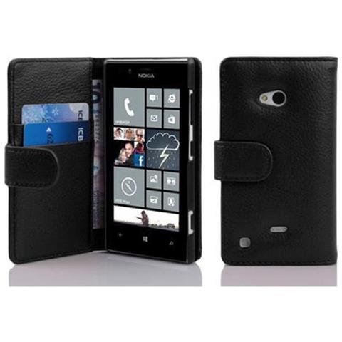 Cadorabo Custodia Compatibile Con Nokia Lumia 720 In Nero Ossido - Coperchio Protettivo In Ecopelle Testurizzata E Tasca Per Carte Di Credito - Foto 1