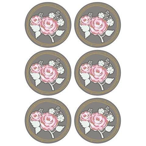 Adesivi 3d Ø 4 Cm - Rosa Su Grigio - Foto 1