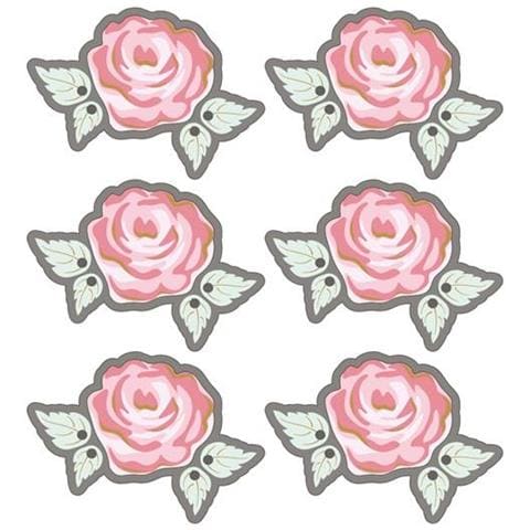 Adesivi 3d Ø 4 Cm - Rosa Su Grigio - Foto 3