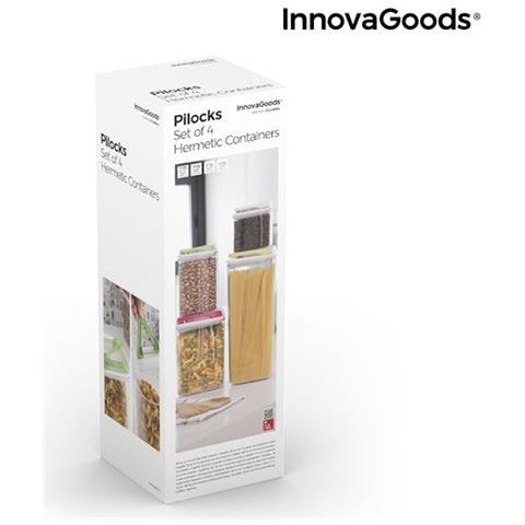 Set Di Contenitori Da Cucina Ermetici Impilabili Pilocks 4 Pezzi V0103039 - Foto 1