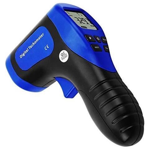 Velocit Digitale Senza Contatto Tenuto In Mano Del Laser Della Foto Del Tachimetro Motore Tester Del Calibro Di Rotazione Record (60 Dati) Max Min Avg 002 1 Precisione Campo Di Misura Distanza 2.5-99999rpm 50 500 Millimetri Con Nastro Riflettente - Foto 1