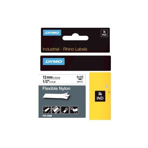 Etichetta cavi e fili Dymo PRO 18488 - 12,70 mm Larghezza x 3,51 m Lunghezza - 1 Ciascuno - Nylon - Trasferimento termico - Bianco - Foto 1