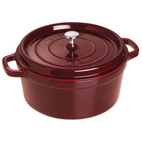 Cocotte in Ghisa con Coperchio Diametro 22 cm Colore Bordeaux - Foto 5