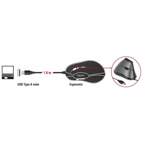 12527 mouse Ufficio Mano destra USB tipo A Ottico 800 DPI - Foto 3