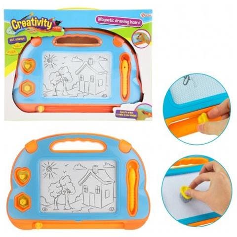 Tavolo Da Disegno Magnetico Con Figure 30 Cm Blu / arancione - Foto 2