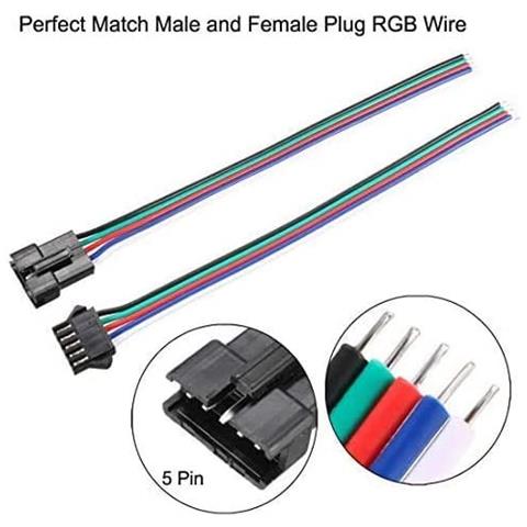 10 Pezzi Jst Sm 5 Pin Connettore Led Power Maschio E Femmina Sm Cavo Adattatore 150mm 20awg - Foto 2