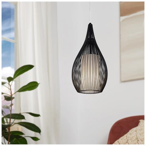 Lampadario Contemporaneo Razoni 1 Luce Acciaio Nero - Foto 1