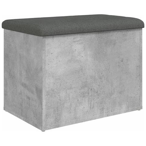 Panca Portaoggetti Grigio Cemento 62x42x45 Cm Legno Multistrato - Foto 2