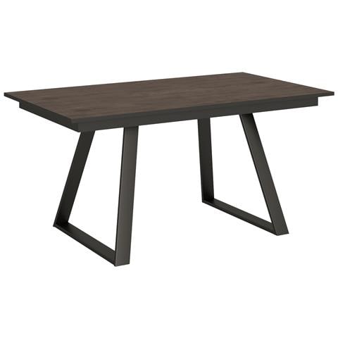 Tavolo Allungabile 90x160/220 Cm Bernadette Telaio Antracite - Noce - Foto 6