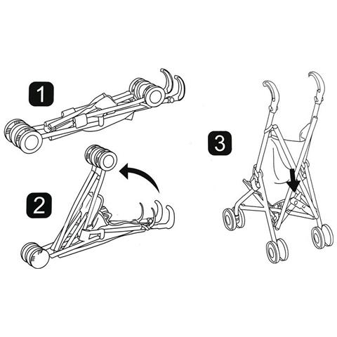 Carrozzina Per Bambole 25,5 X 41,5 X 55,5 Cm Azzurro Rosa Pieghevole - Foto 2