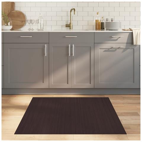 Tappeto Rettangolare Marrone Scuro 100x100 Cm In Bambù - Foto 1