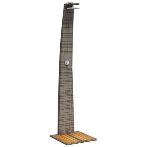 Doccia Da Esterno Grigia 55x60x224 Cm Polyrattan E Legno Acacia - Foto 1