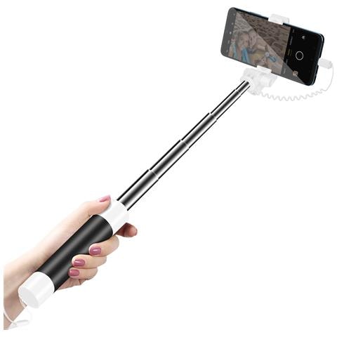 Selfie Stick Usb-c Con Specchietto Integrato E Tasto Otturatore, Bianco - Foto 1
