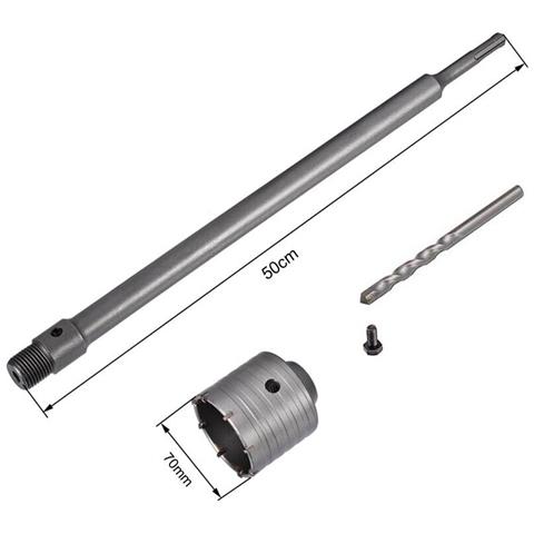 Fresa Per Muro A Tazza 70 Mm Asta Prolunga 50 Cm Per Trapano Attacco Sds Plus - Foto 1