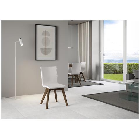 Sedia Trudy Gambe Noce Cuscino Bianco 01 - Foto 1