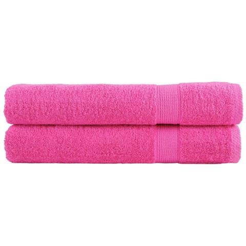 Asciugamani Premium SOLUND 2 pz Rosa 100x200 cm 600 g /m² - Foto 1