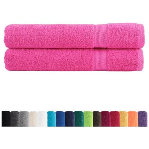 Asciugamani Premium SOLUND 2 pz Rosa 100x200 cm 600 g /m² - Foto 2