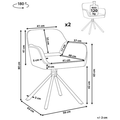 Set Di 2 Sedie Loures Tessuto Verde Menta - Foto 7