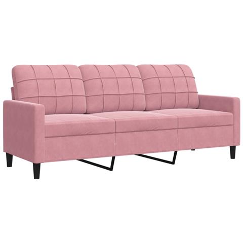 Divano A 3 Posti Rosa 180 Cm In Velluto - Foto 2