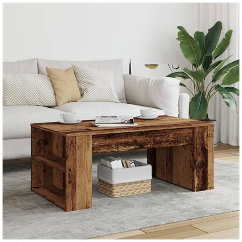 Tavolino Da Salotto Legno Antico 102x55x42 Cm Legno Multistrato - Foto 3