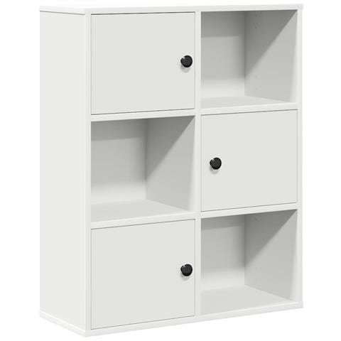 Libreria Bianca 60x24x76,5 Cm In Legno Multistrato - Foto 2