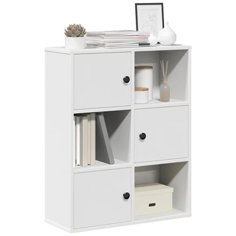 Libreria Bianca 60x24x76,5 Cm In Legno Multistrato - Foto 1