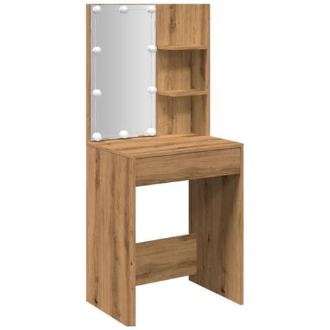 Toeletta Con Led Rovere Artigianale 60x40x140 Cm - Foto 2
