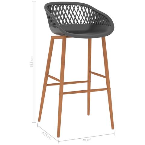 Sedie Da Bar 2 Pz Grigie - Foto 7