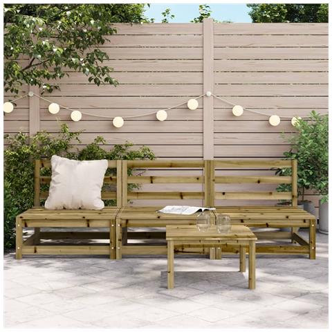 Lusso Casadino - Divani Giardino Senza Braccioli 3pz 70x70x67 Cm Pino Impregnato - Foto 2