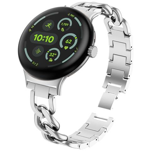 Cinturino Per Orologio In Acciaio Inossidabile Argentato Per Google Pixel Watch 1/2/3 - Foto 1