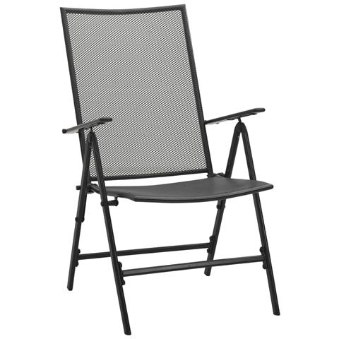 Sedie Pieghevoli A Rete 4 Pz In Acciaio Antracite - Foto 1