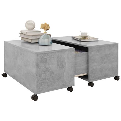 Tavolino Da Salotto Grigio Cemento 75x75x38cm Legno Multistrato - Foto 2