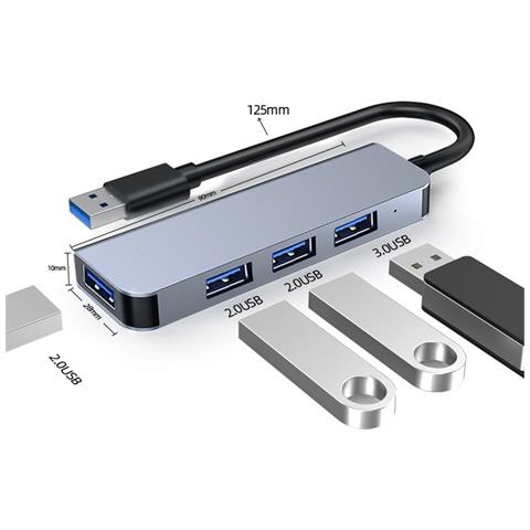 Hub Usb Con 1 Porta Usb 3.0 E 3 Porte Usb 2.0 - Foto 2