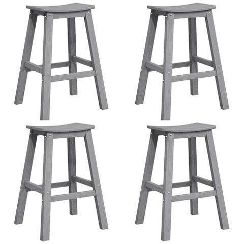 Sgabelli da Bar  6 pz Grigio Chiaro HDPE, Sgabelli da Bar  2 pz Grigio Chiaro HDPE - Foto 1